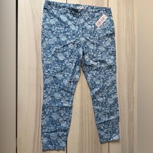 Nanette Lepore Women Floral Jeggings Blue Floral Leggings size XL